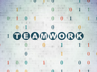 Image showing Business concept: Teamwork on Digital Paper background