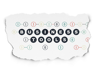 Image showing Business concept: Business Tools on Torn Paper background