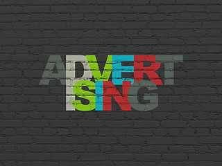 Image showing Advertising concept: Advertising on wall background