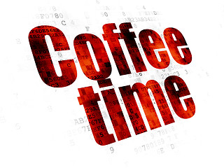 Image showing Timeline concept: Coffee Time on Digital background