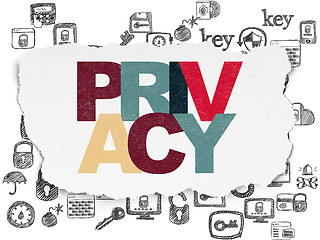 Image showing Security concept: Privacy on Torn Paper background