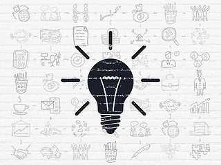 Image showing Finance concept: Light Bulb on wall background