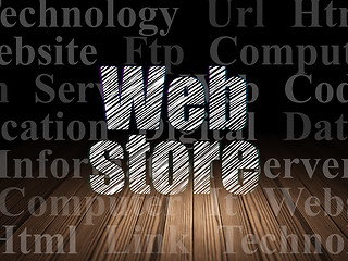 Image showing Web development concept: Web Store in grunge dark room