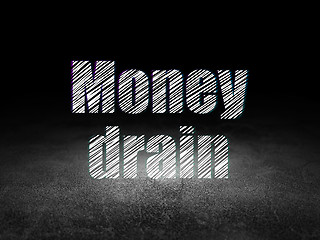 Image showing Banking concept: Money Drain in grunge dark room
