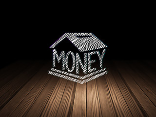 Image showing Banking concept: Money Box in grunge dark room