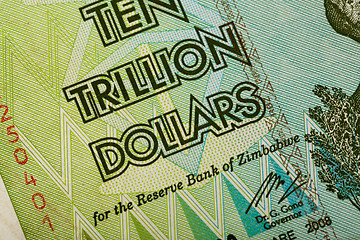 Image showing Zimbabwe twenty billion dollars banknote