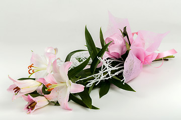 Image showing bouquet of pink lily flower