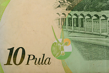 Image showing Detail of 10 Botswana Pula banknote