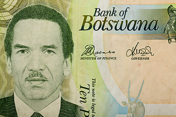 Image showing Detail of 10 Botswana Pula banknote