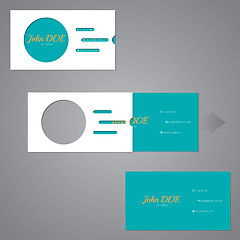 Image showing Simplistic two piece business card with circle and lines