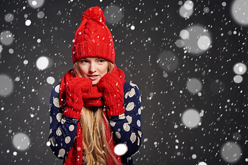 Image showing Christmas girl, winter concept