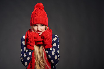 Image showing Christmas girl, winter concept