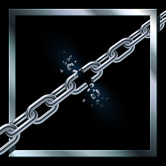 Image showing Metal broken chain.