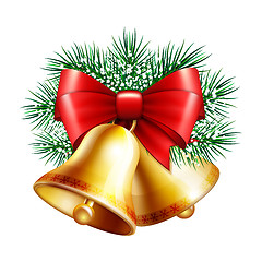 Image showing Christmas golden bells