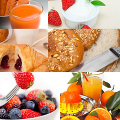 Image showing ealthy vegetarian breakfast collage