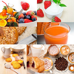 Image showing ealthy vegetarian breakfast collage