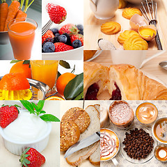 Image showing ealthy vegetarian breakfast collage