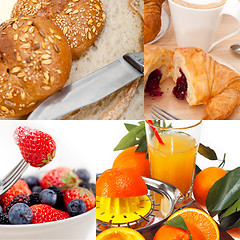 Image showing ealthy vegetarian breakfast collage