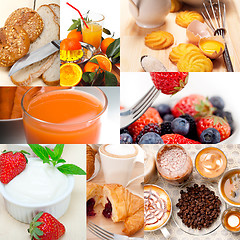 Image showing ealthy vegetarian breakfast collage