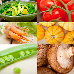 Image showing hearthy vegetables collage composition 