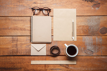 Image showing Men\'s accessories on the wooden table