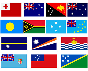 Image showing Flags of countries in Oceania