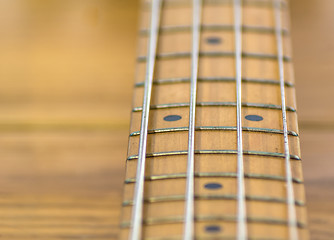 Image showing Electric bass fretboard 