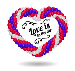 Image showing Heart made from balloons for the wedding ceremony. 