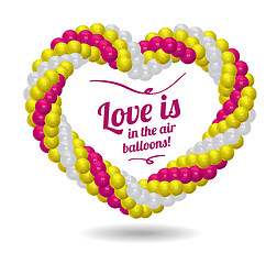 Image showing Heart made from balloons for the wedding ceremony. 