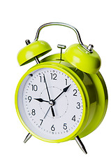 Image showing Green color clock isolated on a white background  