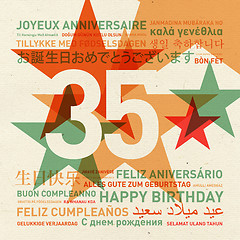 Image showing 35th anniversary happy birthday card from the world