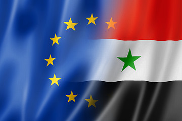 Image showing Europe and Syria flag