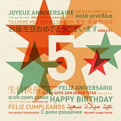 Image showing 5th anniversary happy birthday card from the world