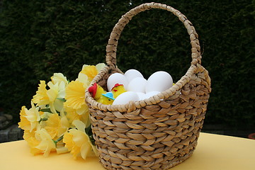 Image showing Basket with  Easter eggs