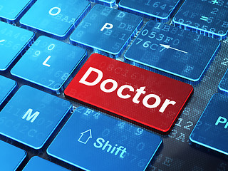 Image showing Healthcare concept: Doctor on computer keyboard background