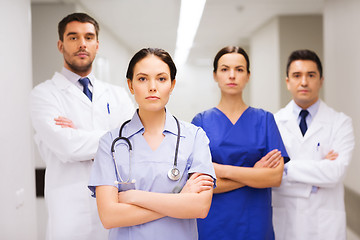 Image showing group of medics or doctors at hospital