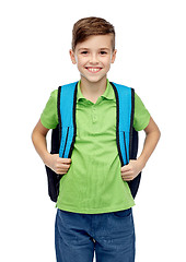 Image showing happy student boy with school bag