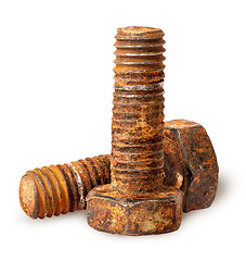 Image showing Two old rusty bolts