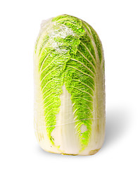 Image showing Chinese cabbage packed into polyethylene