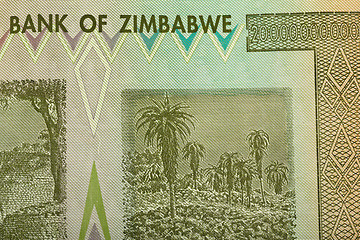 Image showing Zimbabwe twenty billion dollars banknote