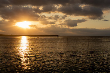 Image showing Nusa penida, Bali beach with dramatic sky and sunset