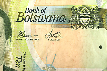 Image showing Detail of 10 Botswana Pula banknote