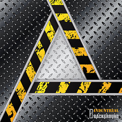 Image showing Abstract black metallic plate with triangle 