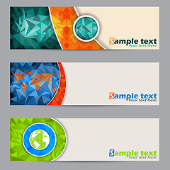 Image showing Cool banners with abstract geometrci shapes