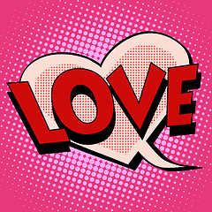 Image showing Comic bubble heart shape love