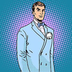 Image showing The groom in a wedding suit
