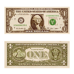 Image showing Retro look Dollar note 1 Dollar