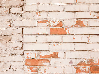 Image showing Retro looking White brick wall