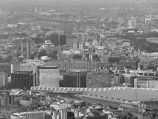 Image showing Black and white Aerial view of London