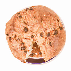 Image showing Retro looking Panettone bread